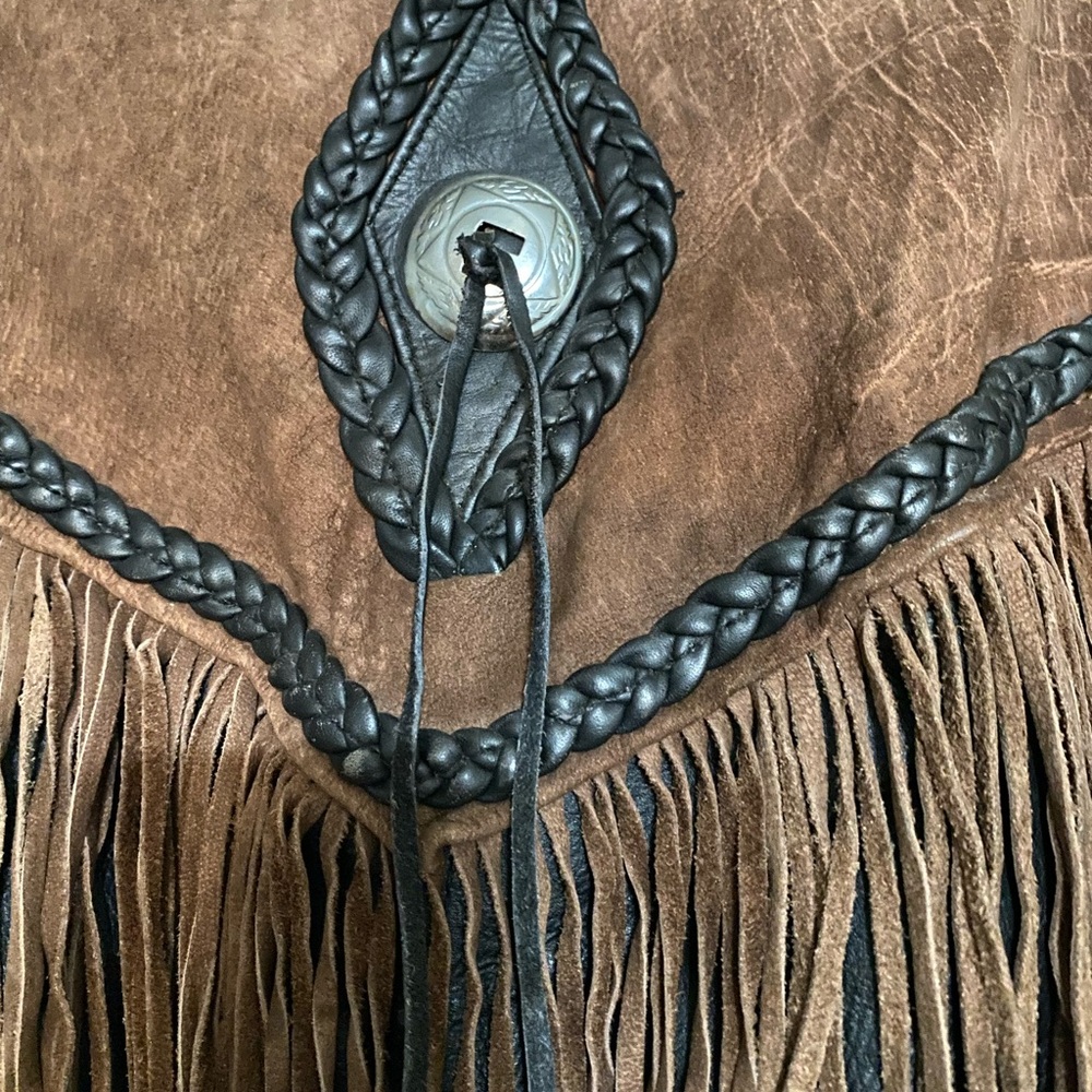 Legends Rider Wear Black and Brown Fringe Leather Jacket size L. Cowboy/Biker - Picture 12 of 16